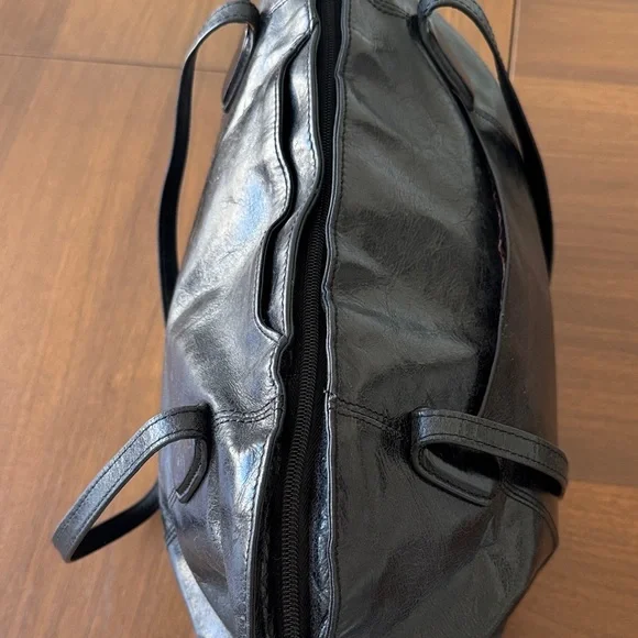 HOBO Black Leather Vintage Tote Bag lots of ❤️ so soft great shape for older bag - Picture 5 of 15